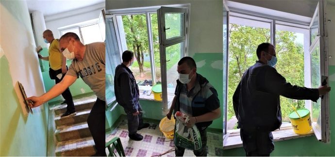 Городской округ Истра: МУП "Истринское ЖЭУ"  вышли на ремонт подъездов