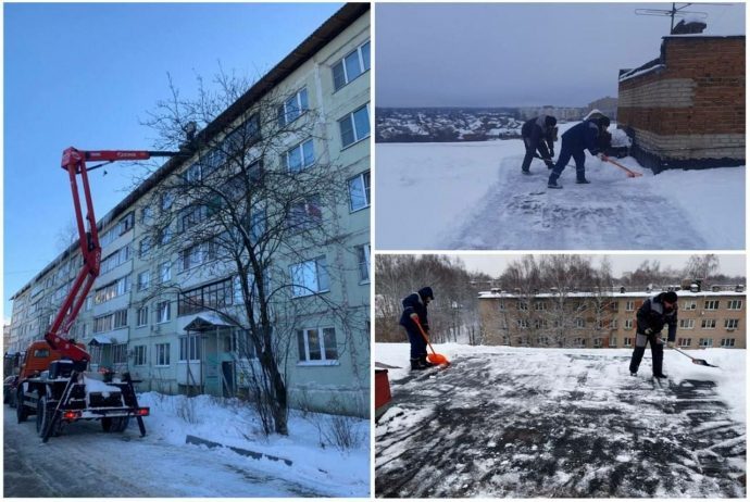 За 10 дней нового года коммунальными службами г.о. Истра от снега и наледи расчищено 120 кровель