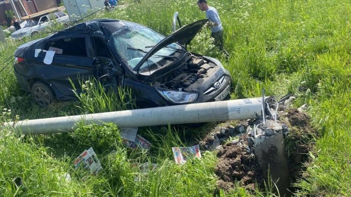 Последствия ДТП в г.о. Чехов, виновником которого стал нетрезвый автомобилист